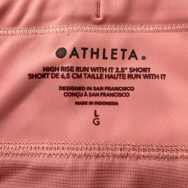 Athleta ‎ Women's High Rise Run with It 2.5" Shorts Peach Size Large Gym Workout - Image 4