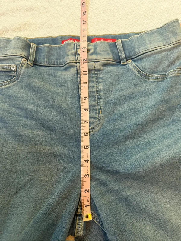 SPANX EveryWear Pull-On Wide Leg Jeans 1X Regular Antique Indigo - Image 8