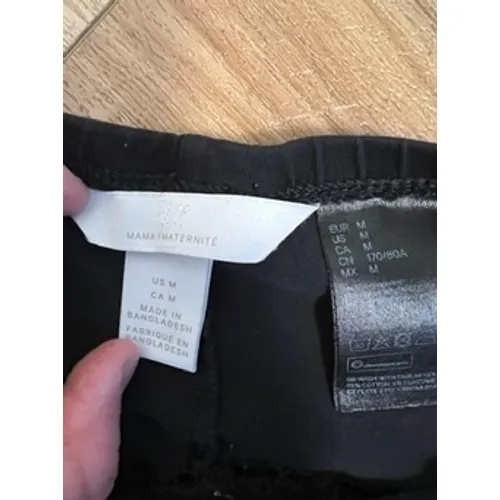 HM Sm/Med Mama Maternity Black Over Belly Leggings‎ Pants Minimal Basic Casual - Image 2
