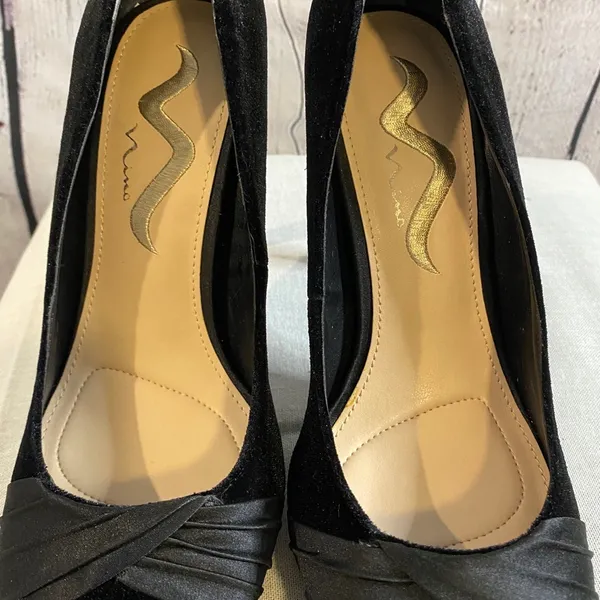 Nina || Black Velvet Heels - Image 2
