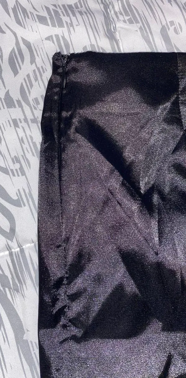 Silk Black Mini Skirt - Image 5