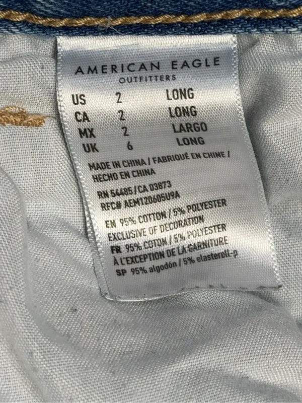 American Eagle Distressed Ripped Jeans Light Wash Size 2 Long - Image 11