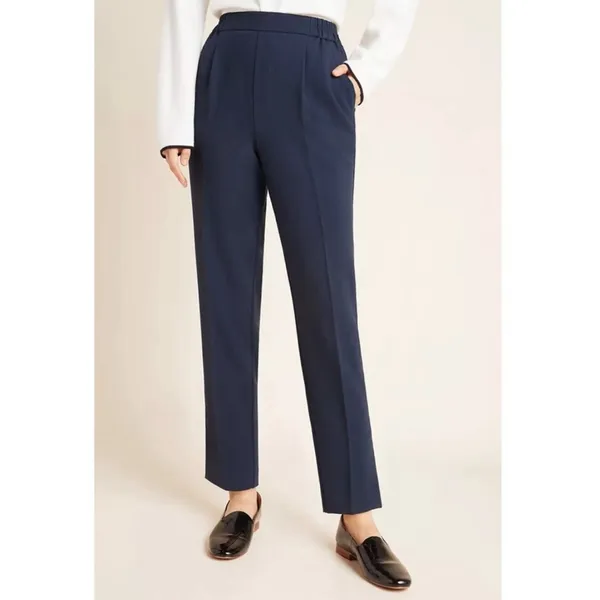 Anthropologie Marin Navy Copley Tapered Pull On Trouser Pants Size Small Preppy - Image 8