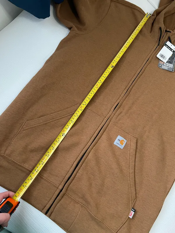 Carhartt FR Flame Resistant Zip Hoodie Brown CAT 3 NFPA 70E Mens Size M Tall - Image 7