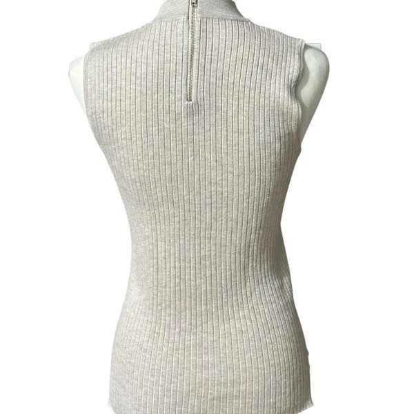 89th & Madison Cream Ribbed Fitted Tank Top - Image 7