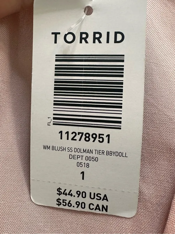 torrid Blush Pink Crochet-Trim Babydoll Blouse Women’s Size 1 (plus size 1x) - Image 5