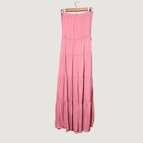 Naked Zebra Maxi Dress Women Small Pink Good Strapless Tiered SD115893 - Image 2