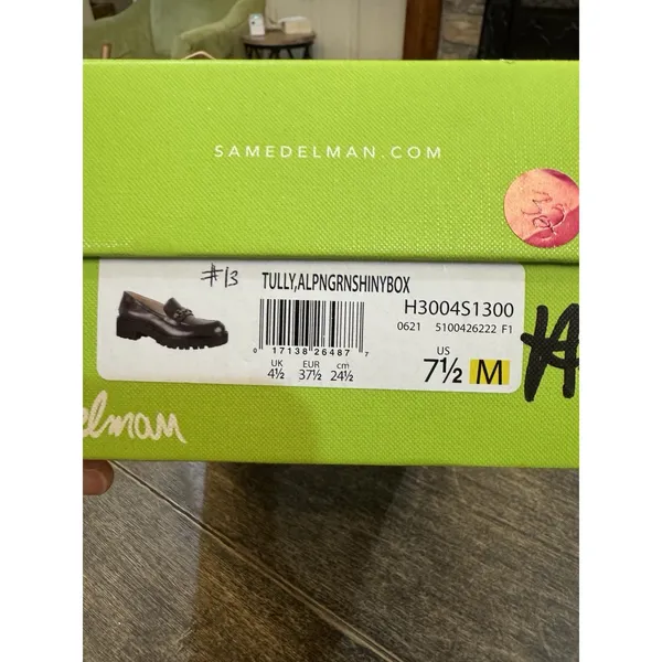 Sam Edelman Tully Alpine Green Shiny Slip On Chunky Lug Sole Loafers‎ Size 7.5 - Image 11