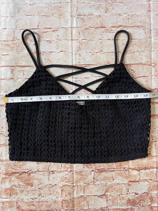 Charlotte Russe Black Strappy Cropped Tank Top - Image 2