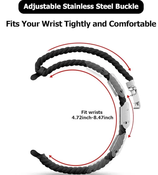 Apple Watch Black Braided Nylon Band - Image 2