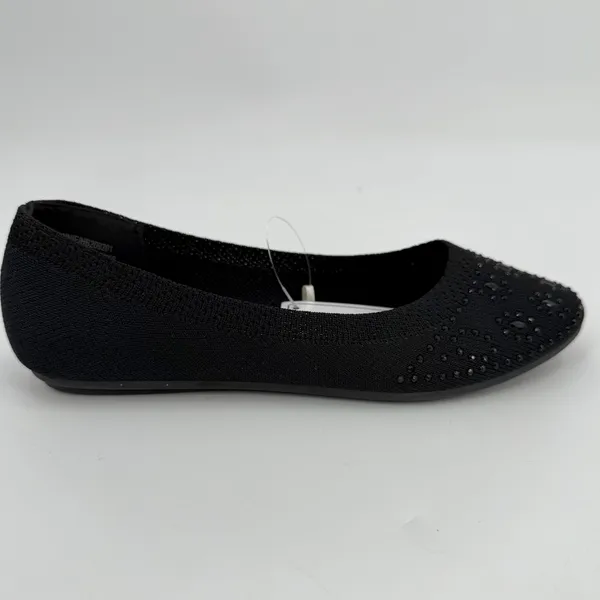Harborsides Flats Womens 6W Wide Black Studded NANNIE Ballet Slip On Memory Foam - Image 2