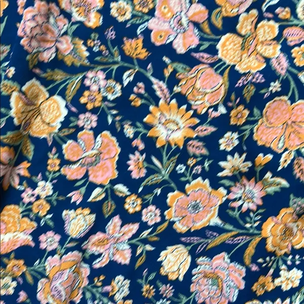 Levi's Blue and Orange Ruffled Floral Blouse - Image 5