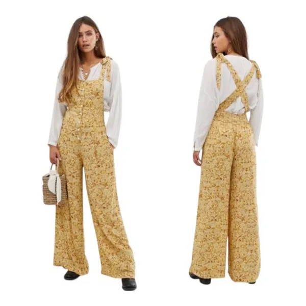Free People Sugar Sands Wide Leg Jumpsuit In Honey - Image 3
