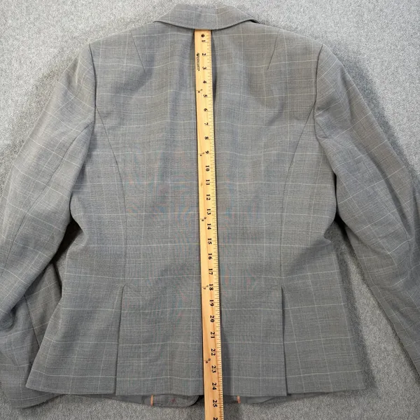 Banana Republic Women's Size 12 Gray Plaid Stretch Blazer Jacket Career Workwear - Image 11