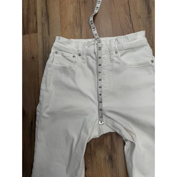 Madewell Skinny Jeans White‎ Raw Hem High Rise Size 25 - Image 8