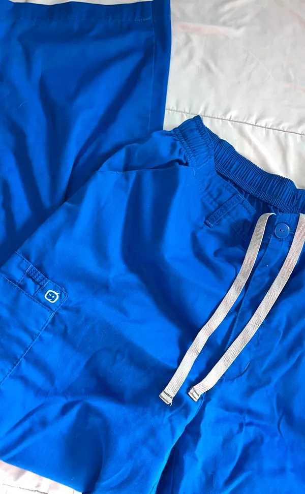 Royal Blue Scrub Cargo Pants Size M - Image 3