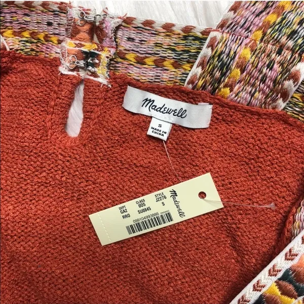 NWT Madewell Embroidered Swing Sweater Tank Small - Image 7