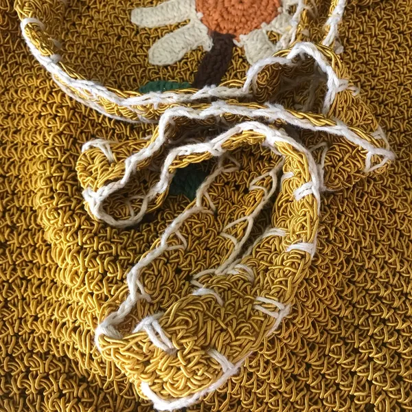 Flower Embroidered Crochet Net Crossbody Bag - Image 13
