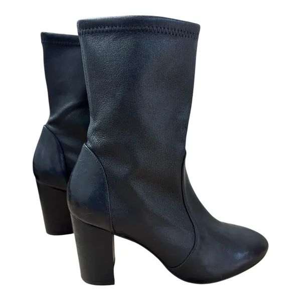 Stuart Weitzman Sleek 85 Black Leather Sock Boot 6.5 | MSRP‎ $595 - Image 4