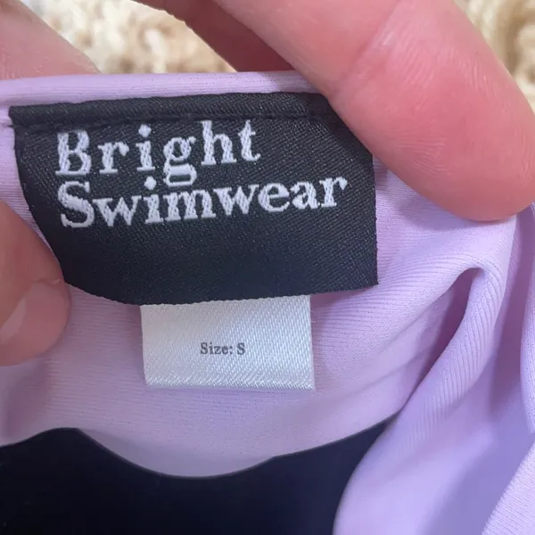 NWOT Bright swimwear purple bandeau swimsuit bikini top with tie straps! - Image 2