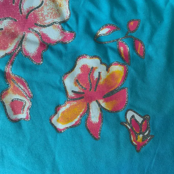 Asymmetrical Floral Tank Top Blue - Image 2