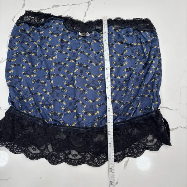 Intimately Free People Tube Top Womens Size Large Black Blue Lace Strapless Goth - Image 6