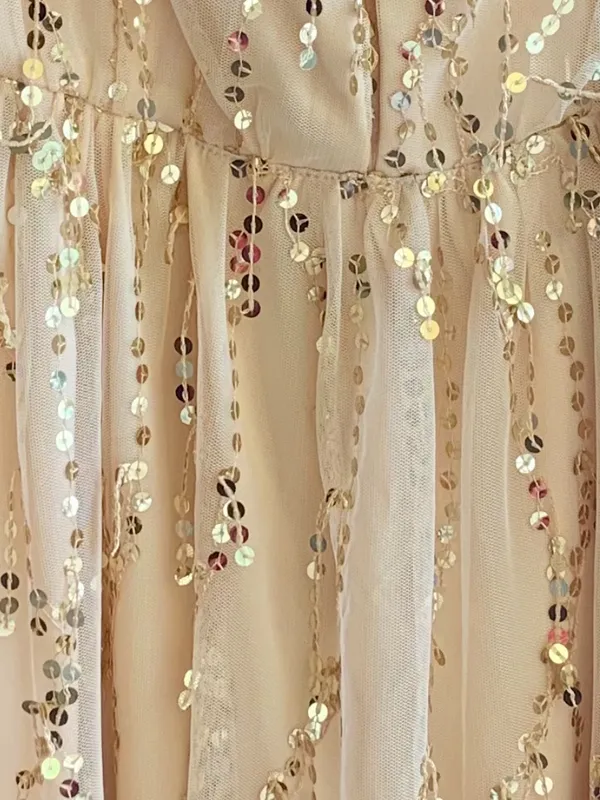 & Other Stories Blush Pink Sequin Mini Dress - Image 3