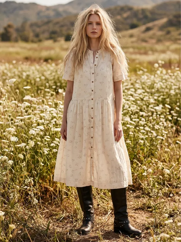 Free People Dainty Ethereal Cottage Bella Mae Midi Dress Vanilla Floral Small - Image 15