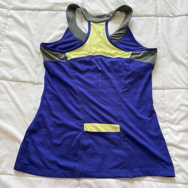 MPG Sport Tank Top Womens Large Blue‎ Built-In Bra Stretch Activewear Yoga Gym - Image 7