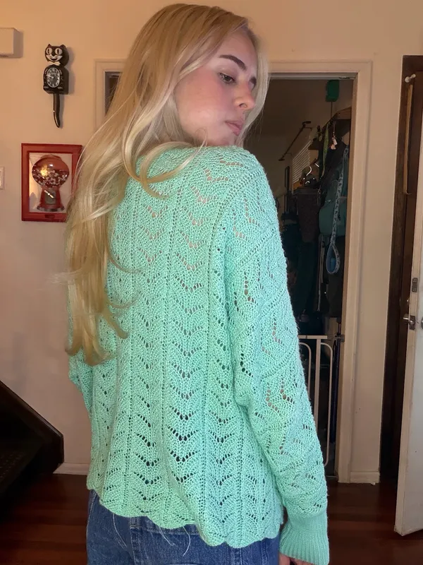 Daytrip mint scalloped sweater - Image 2