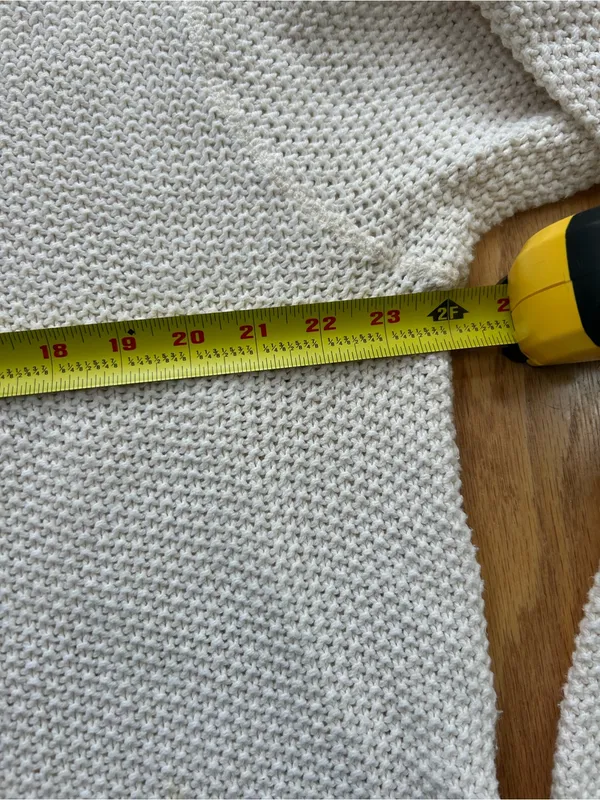Vintage‎ L.L. Bean Sweater Womens Large Cream Henley Cotton Knit USA Made 90s - Image 7