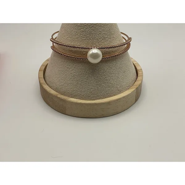 Adina Eden 14K Gold Plated Pearl Open Cuff Bracelet Waterproof NIB - Image 3
