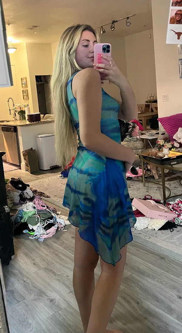 Tiger Mist Tie-Dye Dress Blue - Image 2
