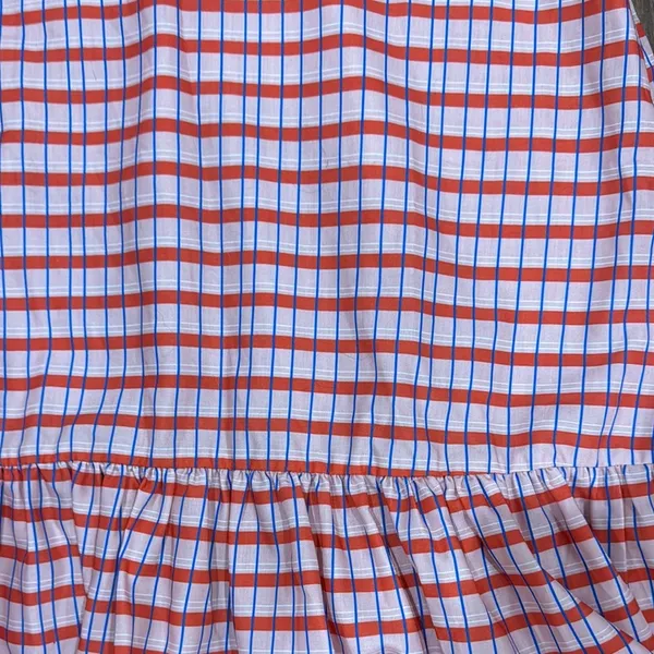 Stylish One-Shoulder Dress in Red and White and blue. - Image 2
