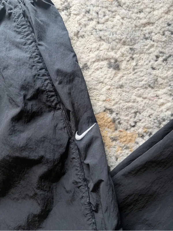 Nike Black Lightweight Track Pants with White Swoosh - Image 3