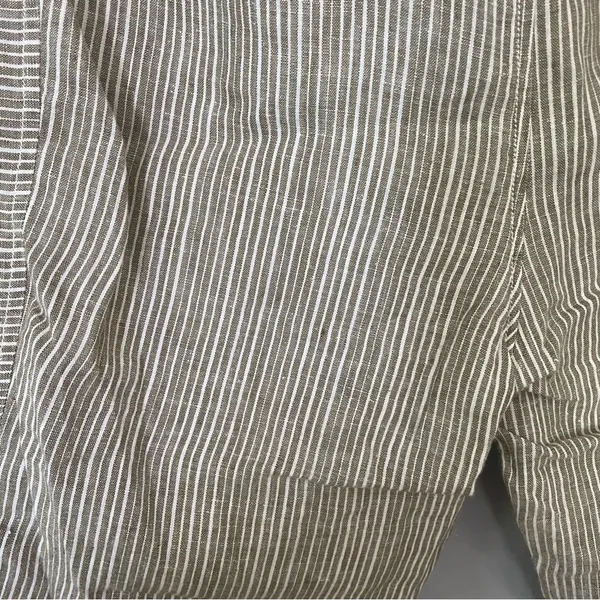 Anthropologie Grey/Beige and White Striped Linen Chinos High-Rise Comfort‎ sz S - Image 8