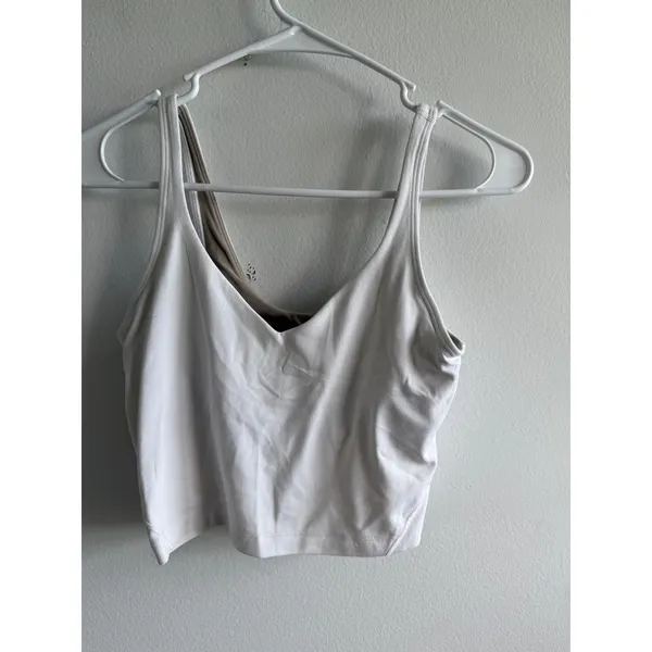 Lululemon Align Tank Top White Tan Lining LW1CW8S Size 6 - Image 2