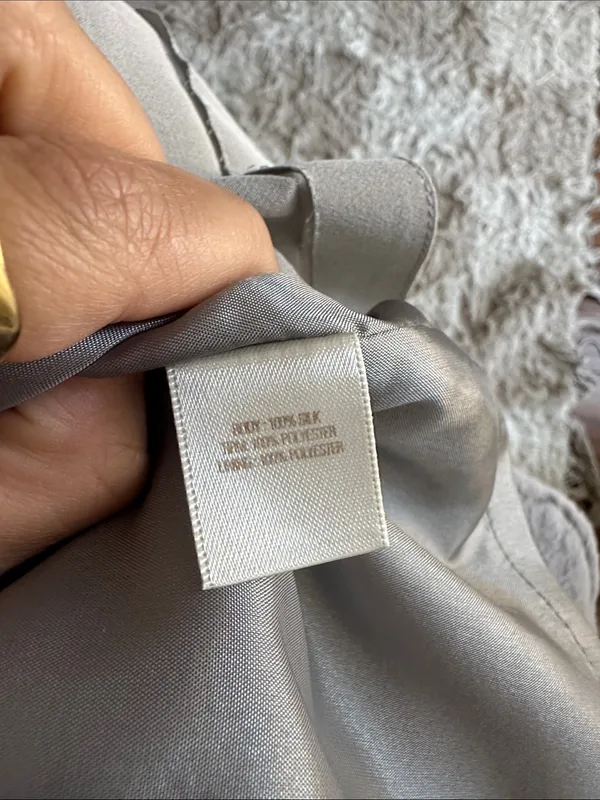 kate spade Pleated Ruffle Neck Sleeveless Top in Light Gray - Image 7