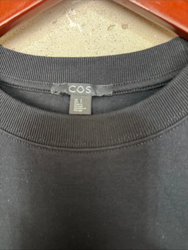 COS Black Short-Sleeve crop Crewneck Tee - Image 2