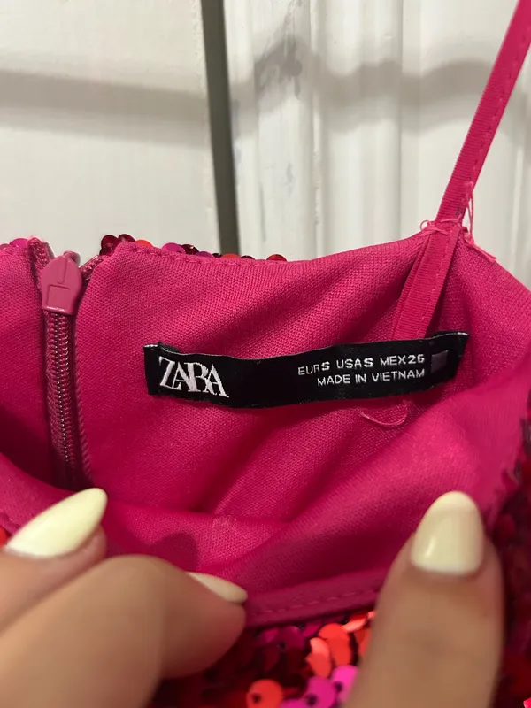 ZARA Dress Pink Sequin - Image 3