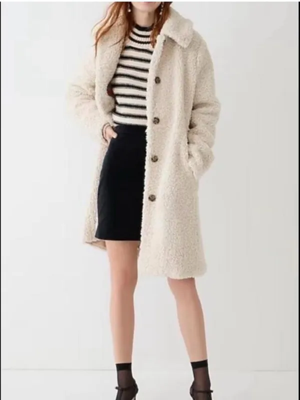 J.Crew Cream Teddy Lady Day Coat - Image 2