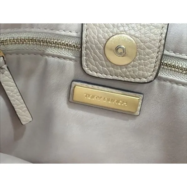 Tory Burch Devon Sand Nude McGraw Triple Compartment Leather Satchel Handbag - Image 7