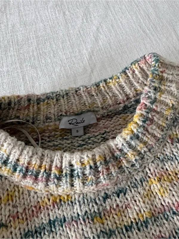 Rails Sybil White Space Dye Sweater - Small - Image 6
