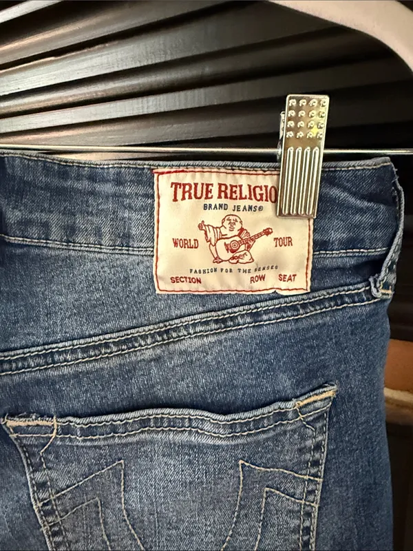 True Religion Women's Mid-Blue Bootcut Jeans with Cuffed Hem - Image 4