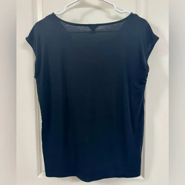Ann Taylor Black Blouse with Tie Detail - Image 2