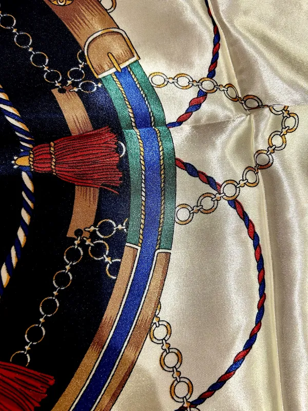 Vintage Regal Carriage&Horse EQUESTRIAN oversized square Silk Scarf 35/35 - Image 12