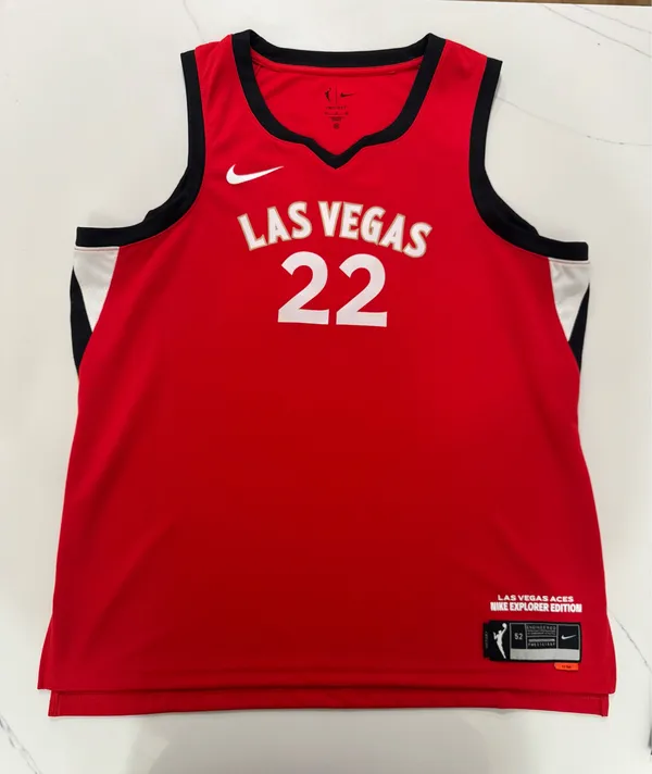 Nike Las Vegas Aces A’ja Wilson #22 Explorer Edition Jersey XL 52 WNBA Dri-FIT Red - Image 2