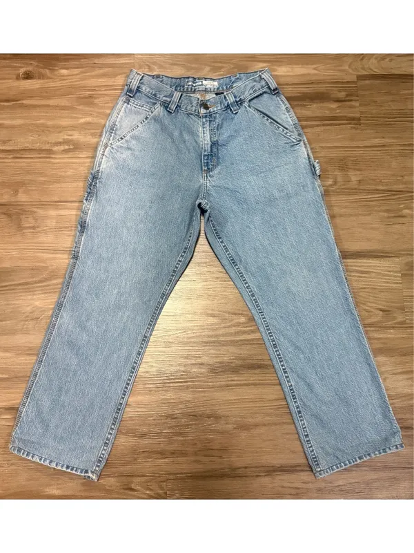 Carhartt Loose Fit Carpenter Jeans Light Wash Utility 30x28 - Image 2