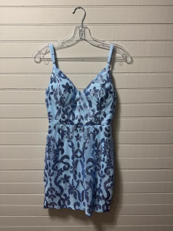 Blue Sequins Homecoming Dress Size 4 - Image 3