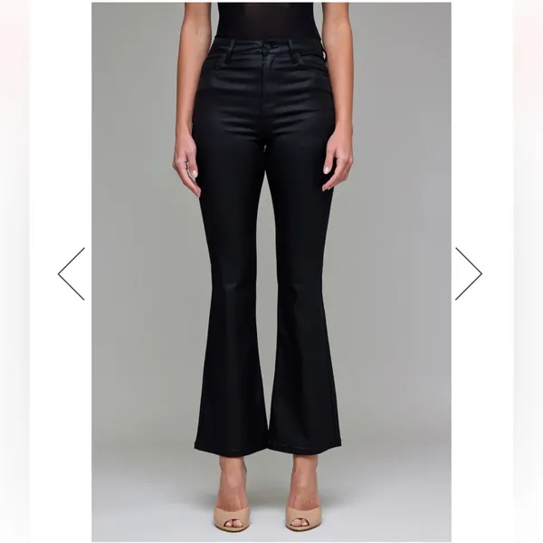 HIDDEN JEANS Coated High Waist Flare Jeans size 30 black - Image 2
